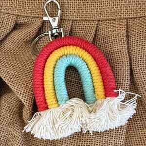 EUC Boho Macrame Rainbow Keychain Bag Tag or Keychain